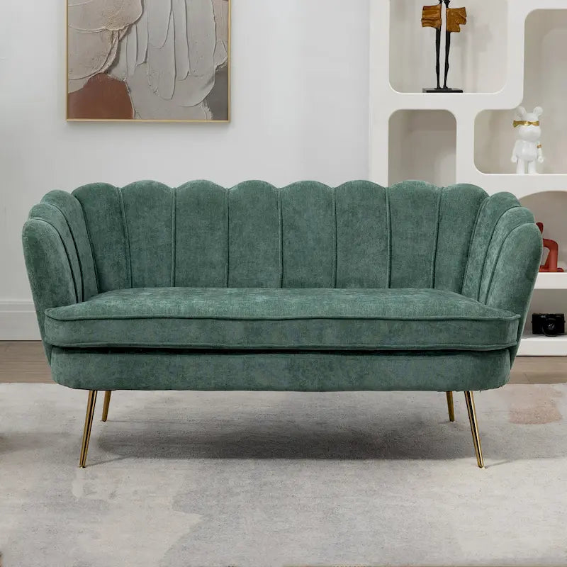 Causeuse rembourrée de style moderne du milieu du siècle, 59 W