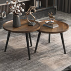Table d'appoint ronde en bois blanc pour le salon