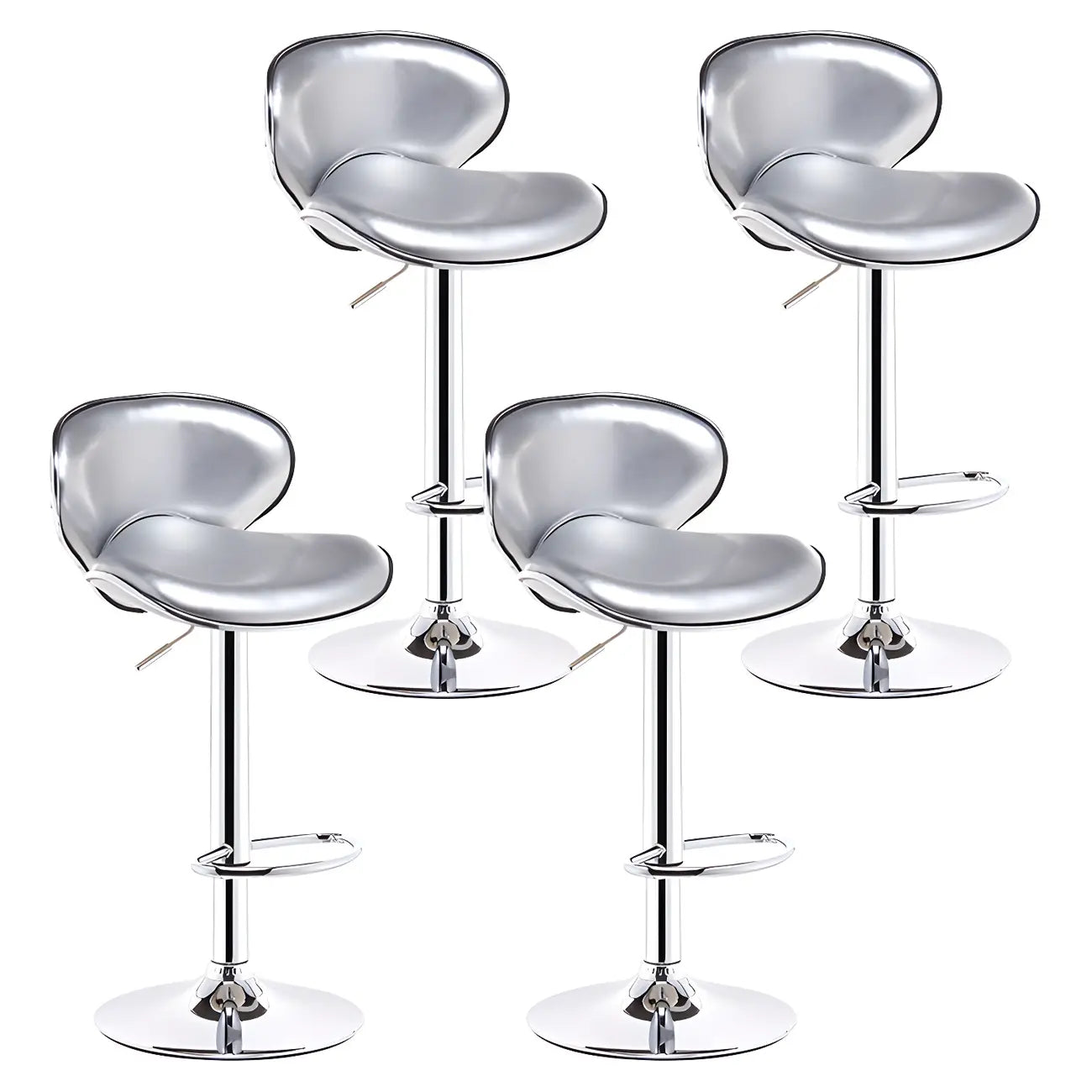 Tabourets de bar pivotants à 360° en similicuir, avec siège baquet réglable en hauteur
