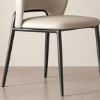 Chaise de salle à manger moderne en similicuir courbé à dossier bas
