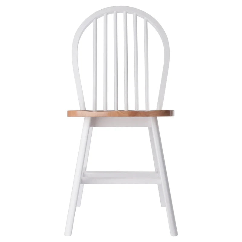 Ensemble de 2 chaises Windsor, naturel et blanc