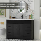 Meuble-lavabo de salle de bain Wavy Line 30/36/48 avec évier et robinet
