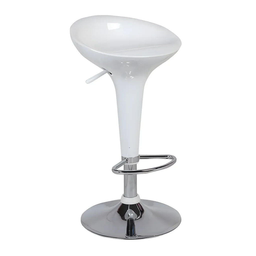 Tabouret de bar pivotant en plastique chromé réglable en hauteur