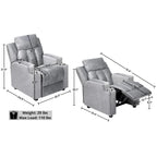 Fauteuil inclinable de luxe pour enfants avec repose-pieds, appuie-tête et 2 porte-gobelets, en microfibre, pour les enfants de 3 ans et plus