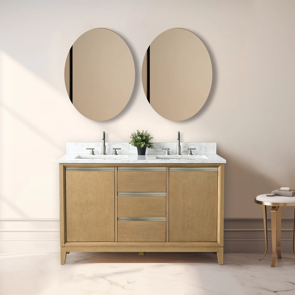 Meuble-lavabo Vanity Art avec évier en céramique et dessus en marbre reconstitué