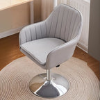 Chaise de bureau pivotante en cuir gris élégant