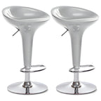 Tabouret de bar pivotant en plastique chromé réglable en hauteur