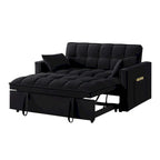 Canapé-lit convertible 4-en-1 – Causeuse en velours – Lit d'appoint avec dossier inclinable, 2 poches latérales