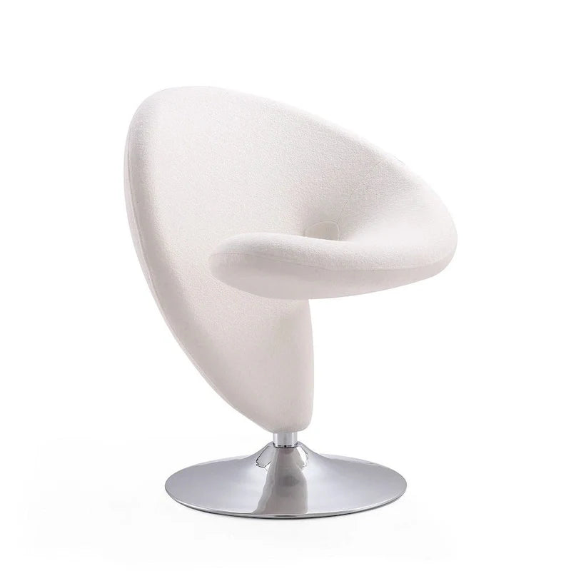 Fauteuil pivotant en mélange de laine et chrome Curl de Manhattan Comfort (lot de 2)