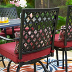 Ensemble de 4 chaises de bar de patio pivotantes en métal avec coussins pour l'extérieur