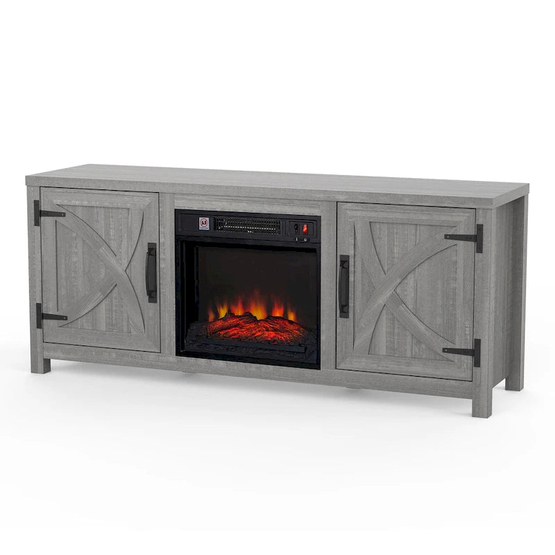 Meuble console de 147 cm avec foyer électrique pour téléviseurs jusqu'à 65 pouces