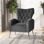 Chaise tuftée Abadiana Accent avec base en métal par HULALA HOME