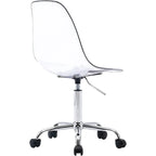 Chaise de bureau à roulettes sans accoudoirs, réglable en hauteur, en acrylique pivotant