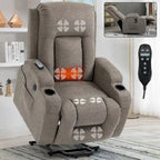 Fauteuil inclinable releveur électrique Lazy Boy, fauteuil de massage moderne à moteur unique avec chauffage lombaire, port de chargement USB, porte-gobelets