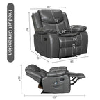 Fauteuil inclinable massant et chauffant en cuir, assise large et durable