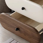 Table de chevet moderne bicolore avec tiroirs de rangement