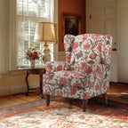 Fauteuil d'appoint moderne Erommy, fauteuil à dossier haut, canapé simple en tissu rembourré avec boutons et pieds en bois pour salon