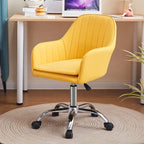 Chaise de bureau pivotante en cuir gris élégant