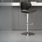 Tabouret de bar réglable pivotant à coussin en cuir