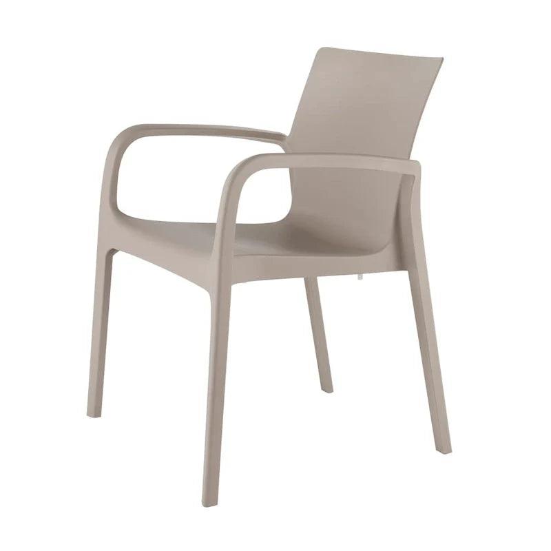 Fauteuil de salle à manger empilable toutes saisons Alissa en résine, lot de 2