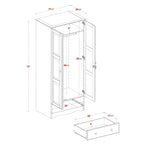 Palace Imports Armoire flexible 100 % bois massif avec poignées en métal ou en bois