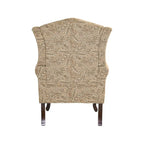 2 fauteuils d'appoint à dossier haut traditionnels, revêtus de tissu