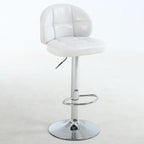 Tabouret de bar réglable pivotant en cuir contemporain