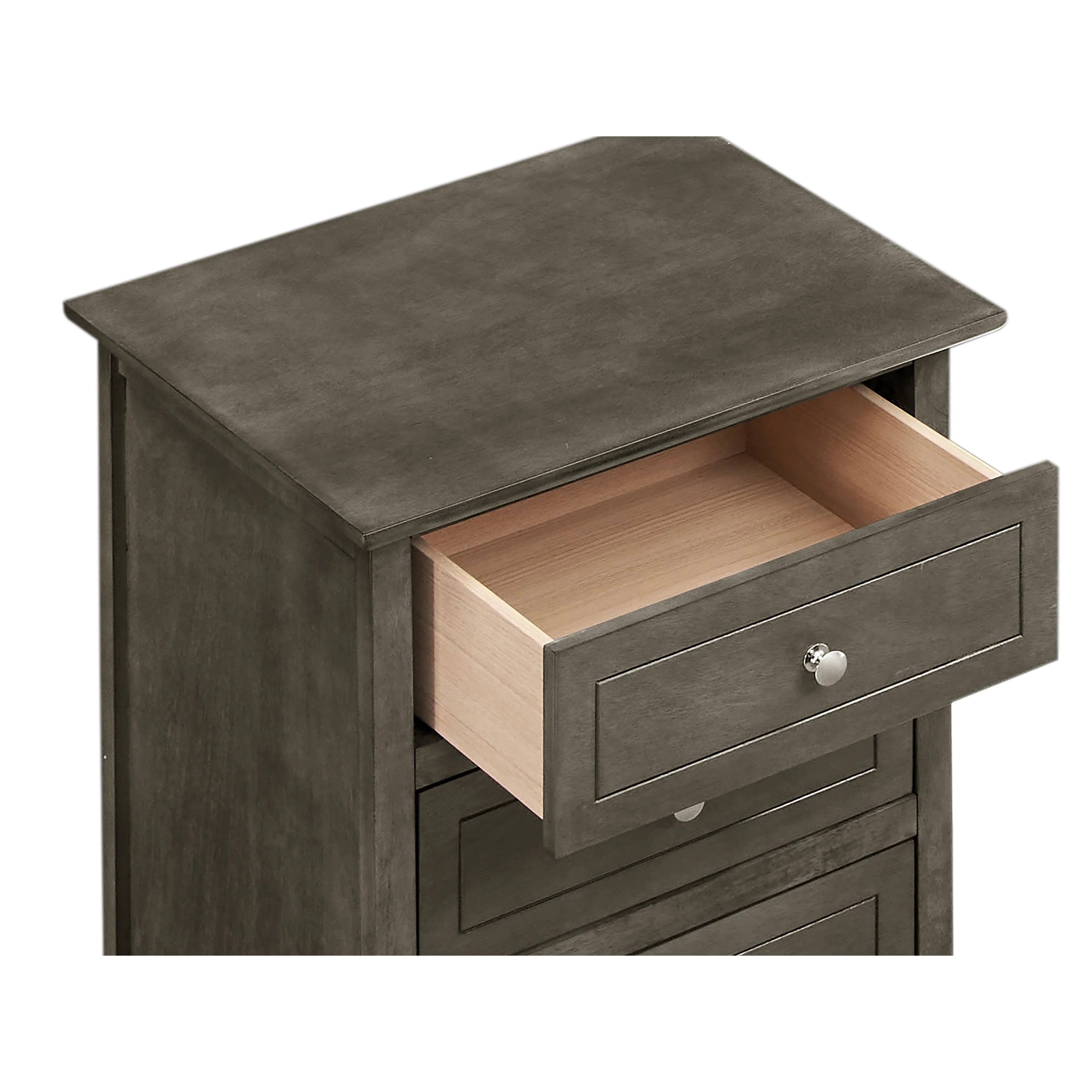 Table de chevet Daniel de style transitionnel en bois, à 3 tiroirs