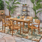 Ensemble de salle à manger d'extérieur 7 pièces en bois d'acacia Stamford avec table ovale de Christopher Knight Home