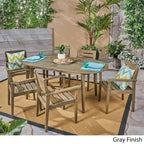 Ensemble de salle à manger d'extérieur 7 pièces en bois d'acacia Stamford avec table ovale de Christopher Knight Home