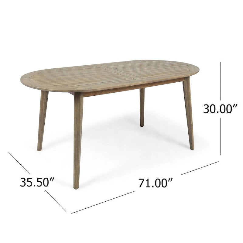 Ensemble de salle à manger d'extérieur 7 pièces en bois d'acacia Stamford avec table ovale de Christopher Knight Home