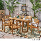 Ensemble de salle à manger d'extérieur 7 pièces en bois d'acacia Stamford avec table ovale de Christopher Knight Home