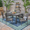 Ensemble de salle à manger extensible 7 pièces en bois d'acacia et osier Haye de Christopher Knight Home