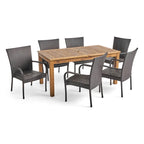 Ensemble de salle à manger extensible 7 pièces en bois d'acacia et osier Haye de Christopher Knight Home