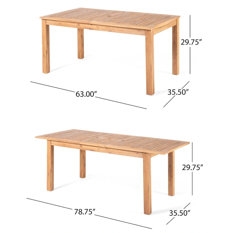 Ensemble de salle à manger extensible 7 pièces en bois d'acacia et osier Haye de Christopher Knight Home