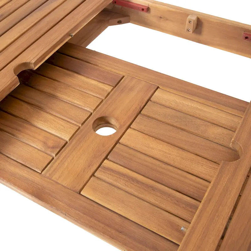 Ensemble de salle à manger extensible 7 pièces en bois d'acacia et osier Haye de Christopher Knight Home