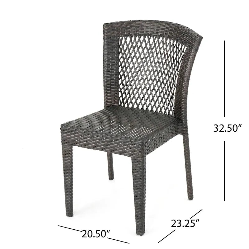 Ensemble de salle à manger rectangulaire pliant en osier 7 pièces Pilar Outdoor avec trou pour parasol par Christopher Knight Home