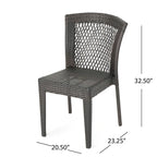 Ensemble de salle à manger rectangulaire pliant en osier 7 pièces Pilar Outdoor avec trou pour parasol par Christopher Knight Home