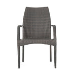 Ensemble de salle à manger rectangulaire pliant 7 pièces en osier avec trou pour parasol April Outdoor de Christopher Knight Home - N/A