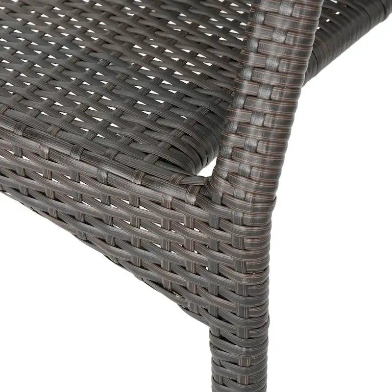 Ensemble de salle à manger rectangulaire pliant 7 pièces en osier avec trou pour parasol April Outdoor de Christopher Knight Home - N/A