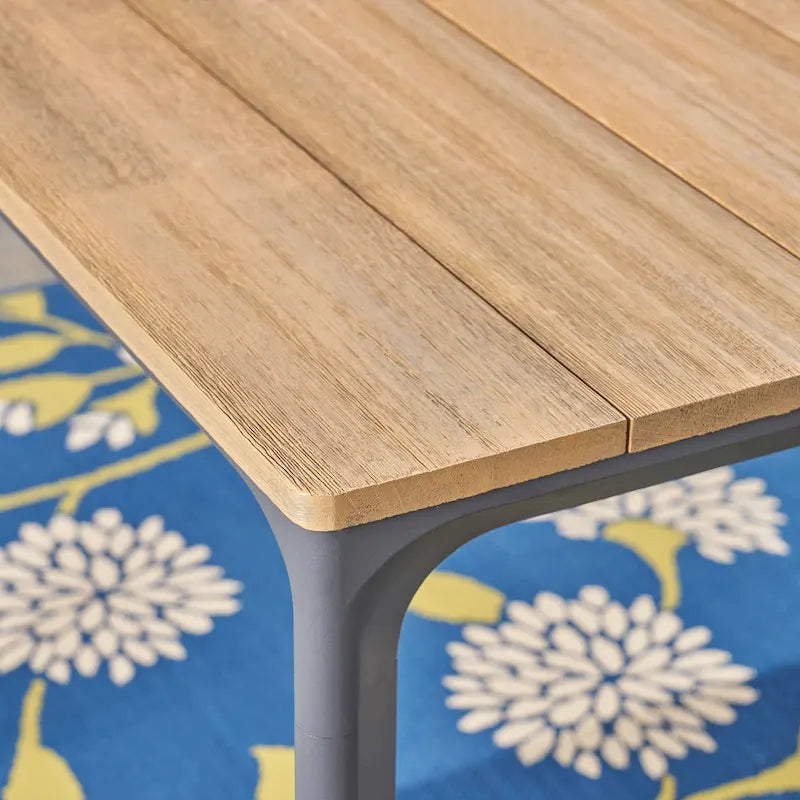Ensemble de salle à manger d'extérieur 7 pièces en aluminium et osier Westcott avec plateau en bois par Christopher Knight Home