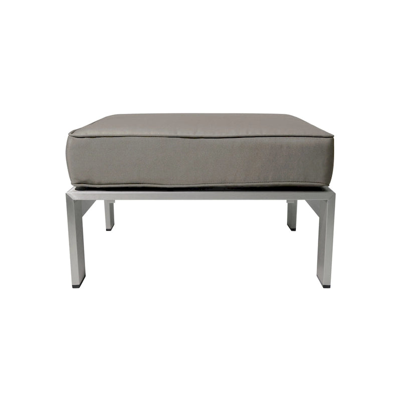 Ensemble de conversation d'extérieur moderne en aluminium à 7 places avec poufs Cape Coral par Christopher Knight Home