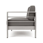 Ensemble de conversation d'extérieur moderne en aluminium à 7 places avec poufs Cape Coral par Christopher Knight Home