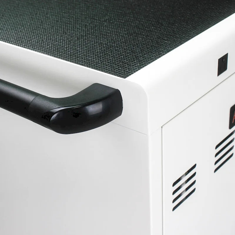 Chariot de recharge mobile en acier blanc pour 35 tablettes/ordinateurs portables