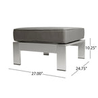 Ensemble de conversation en aluminium 7 places allongé Cape Coral Outdoor avec foyer par Christopher Knight Home