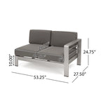 Ensemble de conversation en aluminium 7 places allongé Cape Coral Outdoor avec foyer par Christopher Knight Home