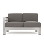 Ensemble de conversation en aluminium 7 places allongé Cape Coral Outdoor avec foyer par Christopher Knight Home