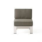 Ensemble de conversation en aluminium 7 places allongé Cape Coral Outdoor avec foyer par Christopher Knight Home