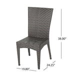 Ensemble de salle à manger rond pliable 5 pièces en osier avec trou pour parasol Avery Outdoor de Christopher Knight Home