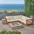 Brava Outdoor 7-piece Fire Pit Sectional Set by Christopher Knight Home